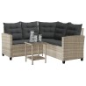 Canapé de jardin table et coussins en forme de L gris clair 532745532745