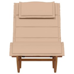 Chaise longue à bascule avec coussin en bois massif d'acacia 532752532752