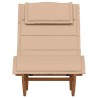 Chaise longue à bascule avec coussin en bois massif d'acacia 532752532752