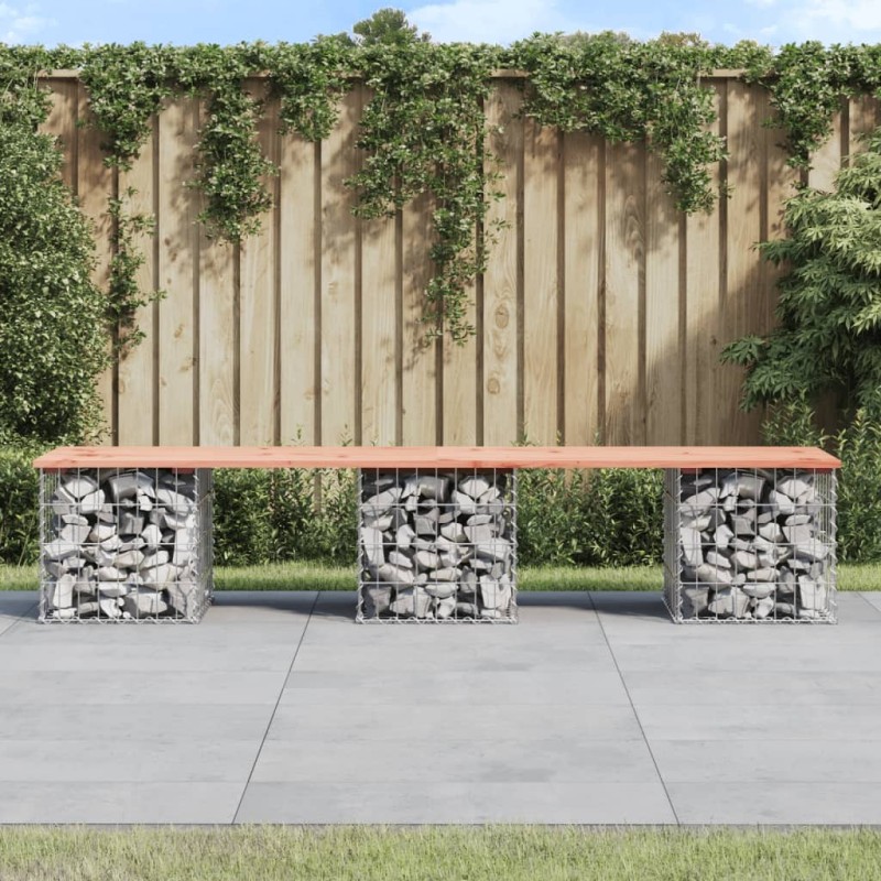Banc de jardin design gabion 203x44x42cm bois massif de douglas 532761532761