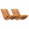 Transat 2 pcs Marron 154 x 60 x 74 cm Bois d'Acacia Massif 532763532763