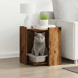 Meuble de bac à litière pour chat vieux bois bois d'ingénierie 532767532767