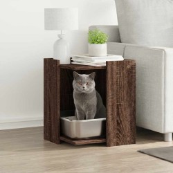 Meuble de bac à litière pour chat chêne marron bois ingénierie 532768532768