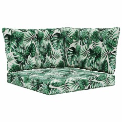 Coussin de canapé d'extérieur 3 pcs Motif feuille Polyester 532770532770