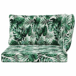 Coussin de canapé d'extérieur 3 pcs Motif feuille Polyester 532770532770