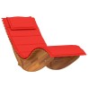 Chaise longue à bascule avec coussin en bois massif d'acacia 532772532772