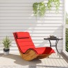 Chaise longue à bascule avec coussin en bois massif d'acacia 532772532772