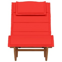 Chaise longue à bascule avec coussin en bois massif d'acacia 532772532772