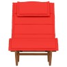 Chaise longue à bascule avec coussin en bois massif d'acacia 532772532772