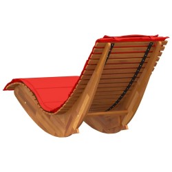 Chaise longue à bascule avec coussin en bois massif d'acacia 532772532772