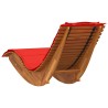 Chaise longue à bascule avec coussin en bois massif d'acacia 532772532772