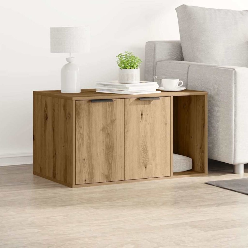 Meuble de bac à litière pour chat chêne artisanal 80x50x45 cm 532773532773