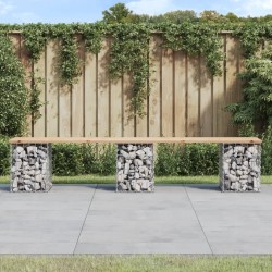 Banc de jardin design de gabion 203x31x42 cm bois massif de pin 532775532775