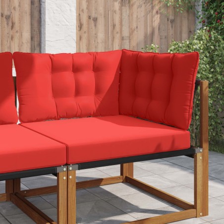 Coussin de canapé d'extérieur 3 pcs Rouge Polyester 532776532776