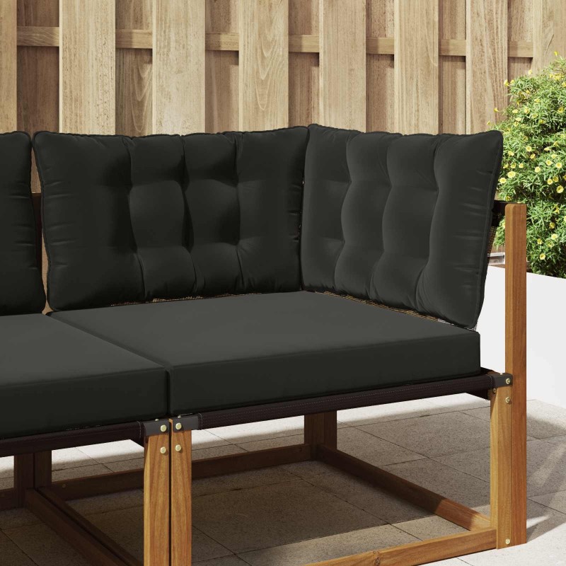 Coussin de canapé d'extérieur 3 pcs Noir Polyester 532783532783