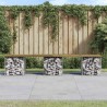 Banc de jardin design gabion 203x31x42 cm bois de pin imprégné 532786532786