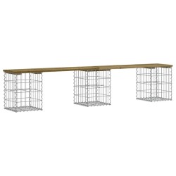 Banc de jardin design gabion 203x31x42 cm bois de pin imprégné 532786532786