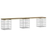 Banc de jardin design gabion 203x31x42 cm bois de pin imprégné 532786532786