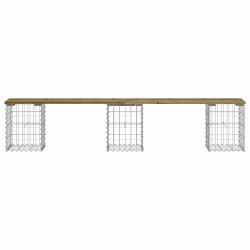 Banc de jardin design gabion 203x31x42 cm bois de pin imprégné 532786532786