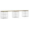 Banc de jardin design gabion 203x31x42 cm bois de pin imprégné 532786532786