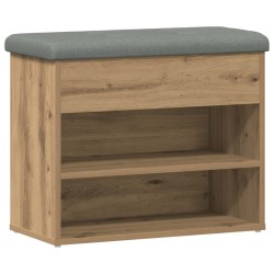 Banc à chaussures chêne artisanal 62x32x50 cm bois d'ingénierie 532789532789