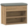 Banc à chaussures chêne artisanal 62x32x50 cm bois d'ingénierie 532789532789