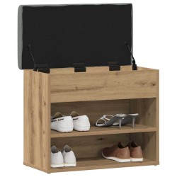 Banc à chaussures chêne artisanal 62x32x50 cm bois d'ingénierie 532789532789