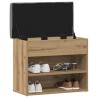 Banc à chaussures chêne artisanal 62x32x50 cm bois d'ingénierie 532789532789