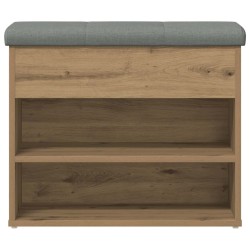 Banc à chaussures chêne artisanal 62x32x50 cm bois d'ingénierie 532789532789
