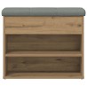 Banc à chaussures chêne artisanal 62x32x50 cm bois d'ingénierie 532789532789