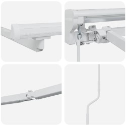 Cadre de store manuel avec LEDs Blanc 5 × 3,5 m Aluminium 532794532794