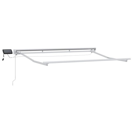 Cadre de store manuel avec LEDs Blanc 3 x 2 m Aluminium 532803532803