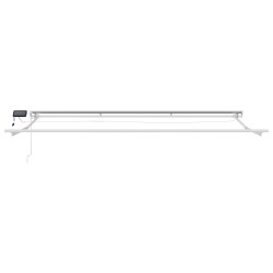 Cadre de store manuel avec LEDs Blanc 4 × 3,5 m Aluminium 532806532806