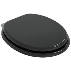Siège de toilette à fermeture douce Noir 44 x 38 cm Panneau MDF 532813532813