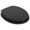 Siège de toilette à fermeture douce Noir 44 x 38 cm Panneau MDF 532813532813