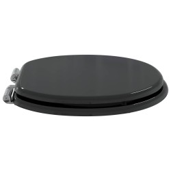 Siège de toilette à fermeture douce Noir 44 x 38 cm Panneau MDF 532813532813