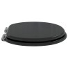 Siège de toilette à fermeture douce Noir 44 x 38 cm Panneau MDF 532813532813
