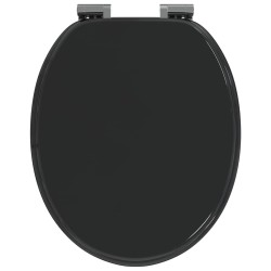 Siège de toilette à fermeture douce Noir 44 x 38 cm Panneau MDF 532813532813