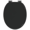 Siège de toilette à fermeture douce Noir 44 x 38 cm Panneau MDF 532813532813