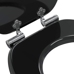 Siège de toilette à fermeture douce Noir 44 x 38 cm Panneau MDF 532813532813