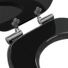 Siège de toilette à fermeture douce Noir 44 x 38 cm Panneau MDF 532813532813