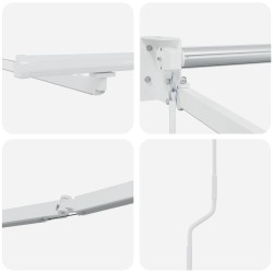 Cadre de store rétractable électrique Blanc 5 x 3 m Aluminium 532843532843