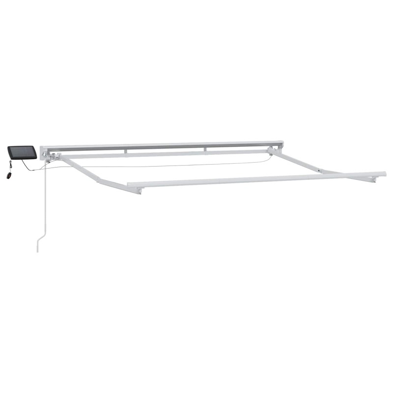 Cadre de store manuel avec LEDs Blanc 3,5 x 2,5 m Aluminium 532868532868