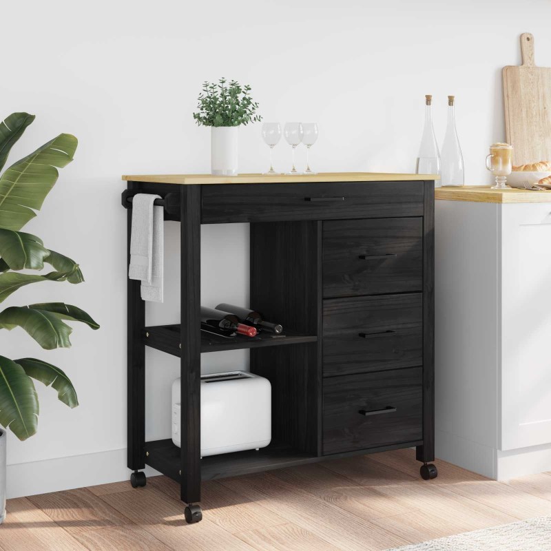 Chariot de cuisine MONZA Noir 84 x 40 x 88,5 cm 532883532883