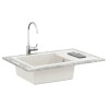 Évier Blanc 780 x 500 mm 80% Quartz et 20% Résine 532886532886