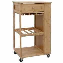 Chariot de Cuisine avec Roues Naturel 47,5 x 36 x 83 cm Bambou 532894532894