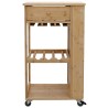 Chariot de Cuisine avec Roues Naturel 47,5 x 36 x 83 cm Bambou 532894532894