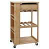 Chariot de Cuisine avec Roues Naturel 47,5 x 36 x 83 cm Bambou 532894532894