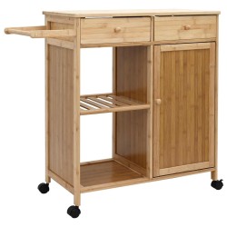 Chariot de Cuisine avec Roues Naturel 90,5 x 36 x 86,5 cm 532895532895