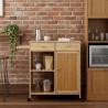 Chariot de Cuisine avec Roues Naturel 90,5 x 36 x 86,5 cm 532895532895